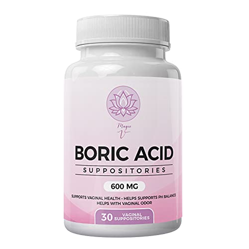 Magic V Steam Boric Acid Suppositories 600 MG 30 Count Optimal PH Support Made in The USA Magic V Steam uk supplements