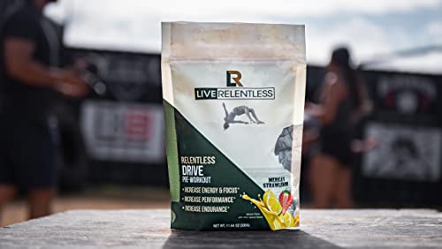 Live Relentless by Tim Kennedy, Drive Pre-Workout, Merica's Strawlemon, 30 Servings Live Relentless uk supplements