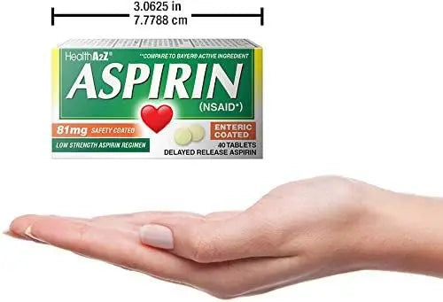 HealthA2Z Aspirin 81mg Low Strength | Enteric Coated | 24 Packs of 40 Counts (960 Tablets Total) | Value Package HealthA2Z uk supplements