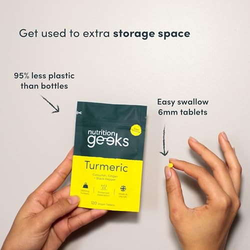 Nutrition Geeks Turmeric Tablets 2000 mg with Black Pepper & Ginger, High Strength Nutrition Geeks uk supplements