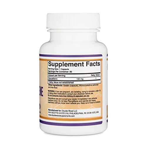 Pterostilbene Supplement 100mg Capsules (Third Party Tested) Manufactured in The USA Double Wood Supplements uk supplements