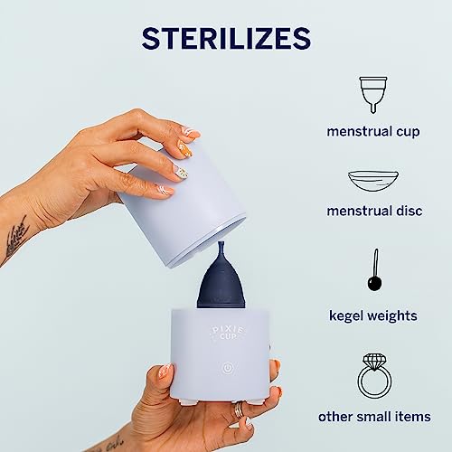 Pixie Menstrual Cup & Disc Steamer Sterilizer 2.0 - Kills 99.9% of Germs with Cleaner Steam Pixie Cup uk supplements