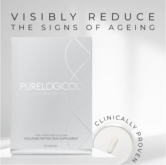 Collagen Tablets, Best Hydrolysed Protein Peptide Skin Supplement - 90 x Collagen Capsules x 800mg Purelogicol uk supplements