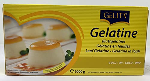 Gelita | Gold Leaf Gelatine | 500 Leaves | Allergen Free | Ideal for Thickening or jellification Gelita uk supplements