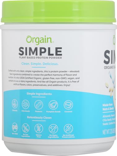Orgain Organic Simple Vegan Protein Powder, Vanilla - 20g Plant Based Protein Orgain uk supplements