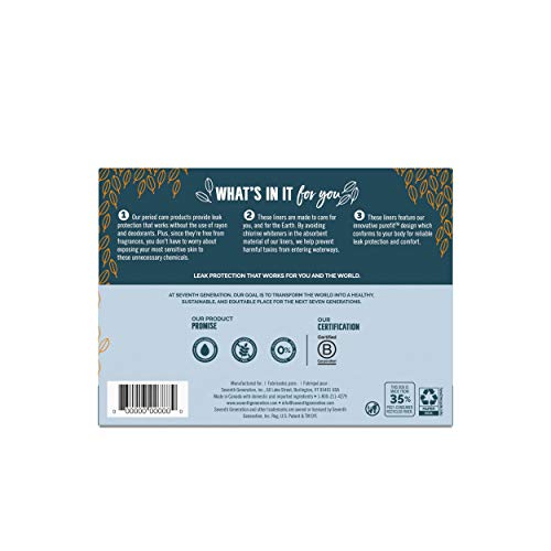 Seventh Generation Pantiliner Pads, Free & Clear, 50 Count Seventh Generation uk supplements