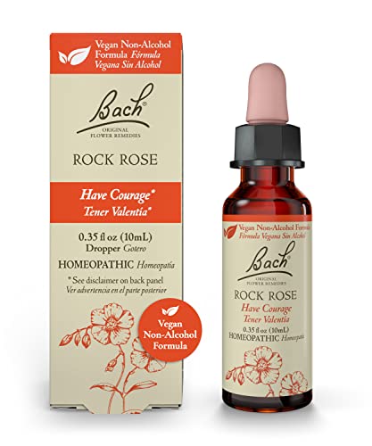 Bach Original Flower Remedies, Rock Rose for Courage (Non-Alcohol Formula), Natural Homeopathic Bach uk supplements