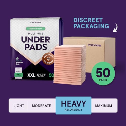 XXL Bed Pads, 5-Layer Disposable 30 x 36 Chucks Pee Pads for Incontinen Stack Man uk supplements