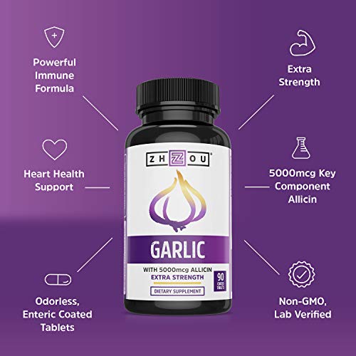Zhou Nutrition Garlic Supplement With Allicin, Extra Strength 5000mcg Allicin Per Serving Zhou Nutrition uk supplements