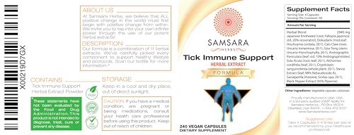 Samsara Herbs Tick Immune Support - The Original Herbal Formula (240 Capsules) Samsara Herbs uk supplements