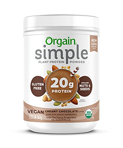 Orgain Organic Simple Vegan Protein Powder, Chocolate - 20g Plant Based Protein Orgain uk supplements
