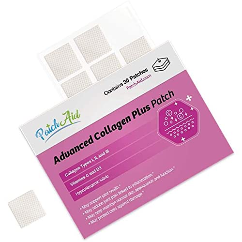Patch Aid Advanced Collagen Plus - 30 Daily Topical Patches. 100% Natural & Vegan. Allergy & Filler Free Patch Aid uk supplements