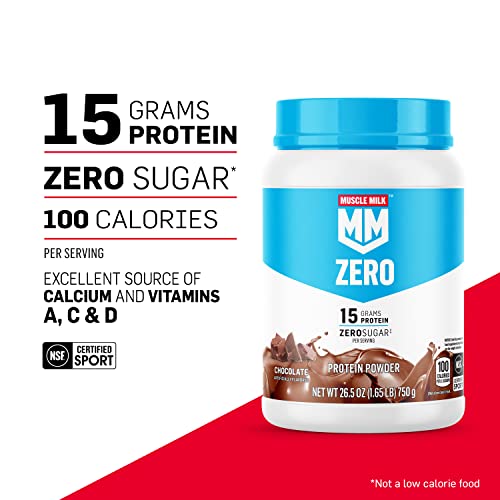 Muscle Milk ZERO, 100 Calorie Protein Powder, Vanilla, 15g Protein, 1.65 Pound, 25 Servings Muscle Milk uk supplements