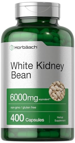 White Kidney Bean Extract Capsules | 6000mg | 400 Count | Non-GMO & Gluten Free Horbäach uk supplements