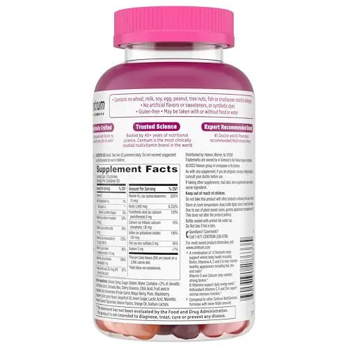 Centrum Multivitamin Gummy, 100 Count (Pack of 1) Centrum uk supplements