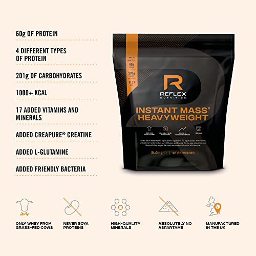 Reflex Nutrition Instant Mass Heavyweight, Mass Protein Powder, Over 1000 Calories Per Serving, 60g Protein Reflex Nutrition uk supplements