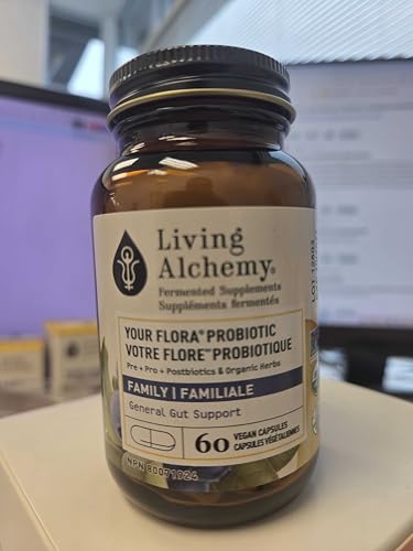 Your Flora Probiotic Family – Non-GMO Probiotics with Fermented Soybean, Banana, & Blueberry for Digestion & Gut Support – Prebiotics, Postbiotics, Digestive Enzymes – Living Alchemy, 60 Capsules Living Alchemy uk supplements