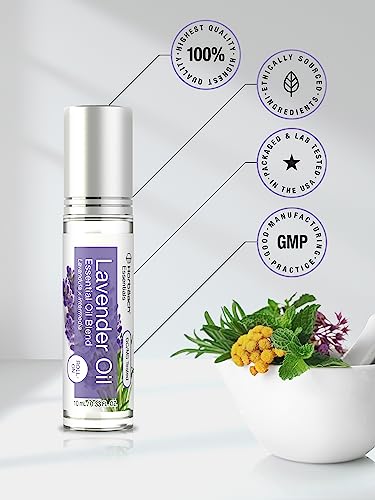 Lavender Essential Oil Roll On Blend | .33 fl oz (Pack of 2) | Roller for Skin | by Horbaach Horbäach uk supplements