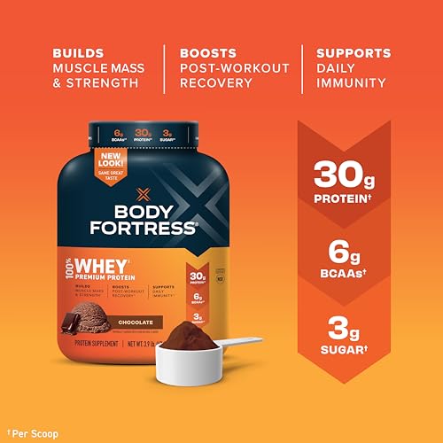 Body Fortress 100% Whey, Premium Protein Powder, Chocolate, 3.9lbs Packaging May Body Fortress uk supplements