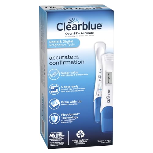 Clearblue Pregnancy Test Combo Pack, 10ct - Digital with Smart Countdown & Rapid Clearblue uk supplements
