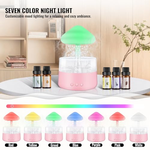 Rain Cloud Humidifier Water Drip with 5 Essential Oils, Cloud Diffuser with 7 Changing Colors Night Lights EvCZen uk supplements
