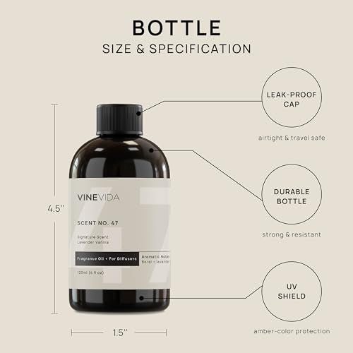 VINEVIDA [4 Fl Oz] Lavender Vanilla Fragrance Oil for Cold Air Diffusers, Essential Oils for Diffuser Oil Refill VINEVIDA uk supplements