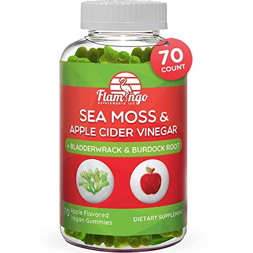 Sea Moss Gummies with Apple Cider Vinegar, Bladderwrack, and Burdock Root Organic Flamingo Supplements uk supplements