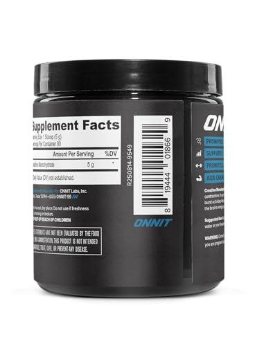 ONNIT Creatine Monohydrate Powder – Unflavored, 90-Serving Value Size – Supports Strength, Lean Muscle, and Brain Energy† – Keto Friendly, No Fillers, 90 Servings, 15.29 oz ONNIT uk supplements
