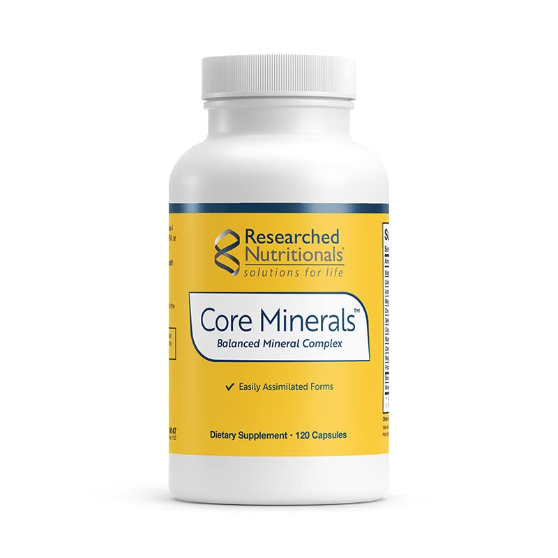 Researched Nutritionals Core Minerals - Daily Trace Minerals Supplement - Iron-Free Blend with Vitamin D3, Magnesium Glycinate & Iodine for Thyroid, Bone & Metabolic Support (120 ct) Researched Nutritionals uk supplements