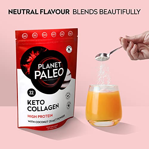 Planet Paleo Keto Collagen Powder (220g, 22 Servings) - Grass-Fed, High Protein Planet Paleo uk supplements