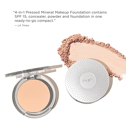PUR Beauty 4-in-1 Pressed Mineral Makeup Powder Foundation with SPF 15 - Concealer & Finishing Compact Pressed Powder for Face - Buildable Medium to Full Coverage Foundation Powder (Blush Medium) PÜR MINERALS uk supplements