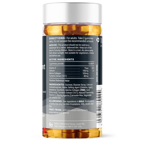Feel Amazing Bone & Joint Complex Gummies - with Calcium, Vitamin D3 & Marine Collagen - 60 Grapefruit-Flavored Gummies - 30-Day Supply (1) Feel Amazing uk supplements