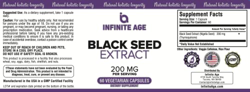 INFINITE AGE Dry Organic Black Seed Oil Extract Capsules - Nigella Sativa Seed Extract INFINITE AGE uk supplements