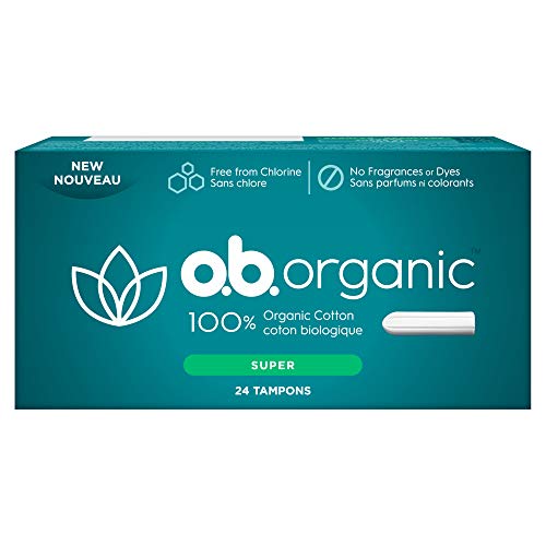 o.b. Organic Tampons, Made with 100% Organic Cotton, Proven 8 Hour Leak Protection, Super, 24 Count o.b. uk supplements