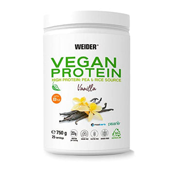 Weider Vegan Protein (750g) Vanilla Flavour. 23g Protein/dose, Pea Isolate (Pisane) & Rice Proteins Weider uk supplements