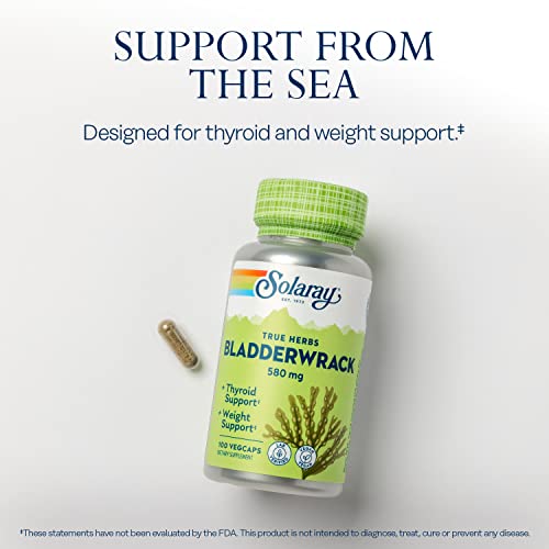 SOLARAY Bladderwrack Seaweed 580 mg Healthy Thyroid Balance and Weight Management SOLARAY uk supplements