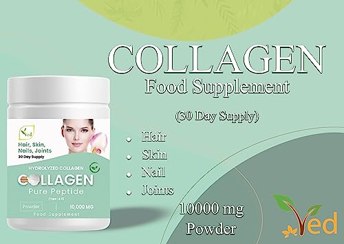 Collagen Peptides Powder Supplement, Support Joint, Bone, Skin, Muscles, Hair, Nail Growth Ved uk supplements