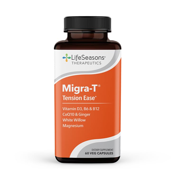LifeSeasons Migra‑T - White Willow Bark, Magnesium, CoQ10 & Ginger - 60 Count (Pack of 2) LifeSeasons uk supplements