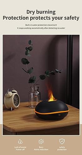 USB Oil Diffuser LED Flame Diffuser Humidifier Ultrasonic USB Flame Humidifier Essential Oil Generic uk supplements