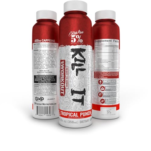 5% Nutrition Kill It Ready-to-Drink High Stim Pre Workout | 400mg Caffeine Energy Drink 5% Nutrition uk supplements