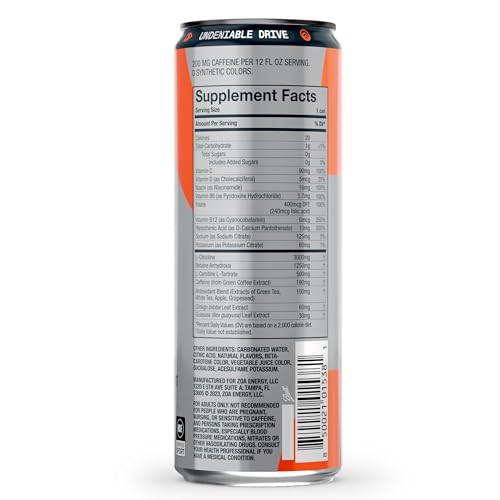 ZOA Energy Drink & ZOA+ Pre-Workout Bundle, Orange Grapefruit and Wild Orange, 12 Fl Oz ZOA uk supplements