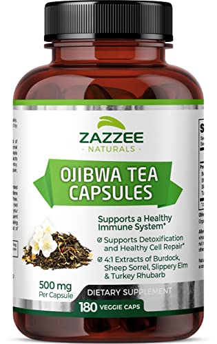Zazzee Extra Strength Ojibwa Tea 500 mg, 180 Vegan Capsules, Rene Caisse's Original Zazzee uk supplements