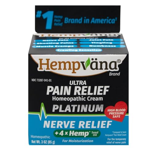 Hempvana Platinum Ultra-Strength Nerve Relief Cream w/100% Pure Hemp Seed Oil, AS-SEEN-ON-TV, Relieves Nerve Pain, Shooting Pain, Tingling, Muscle Cramps, Joint Pain, Tingling, Crawling Sensations Hempvana uk supplements