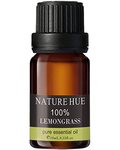 NATURE HUE Lemongrass Essential Oil - 10 mL (1/3 oz) - Pure, Natural, Therapeutic Grade NATURE HUE uk supplements