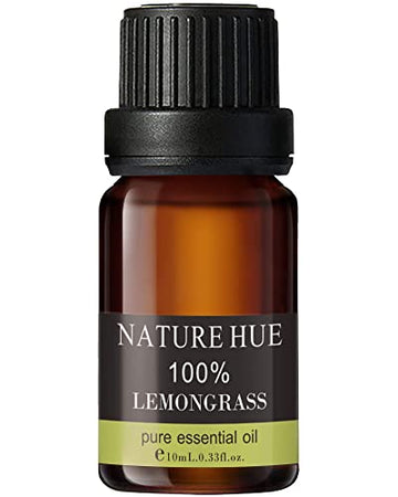NATURE HUE Lemongrass Essential Oil - 10 mL (1/3 oz) - Pure, Natural, Therapeutic Grade NATURE HUE uk supplements