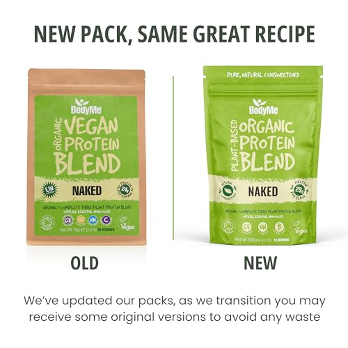 BodyMe Organic Vegan Protein Powder Blend, Naked Natural - Unsweetened, Low Carb BodyMe uk supplements