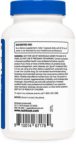 Nutricost DHEA 50mg, 240 Capsules - Gluten Free, Soy Free, Non-GMO, Supplement Nutricost uk supplements