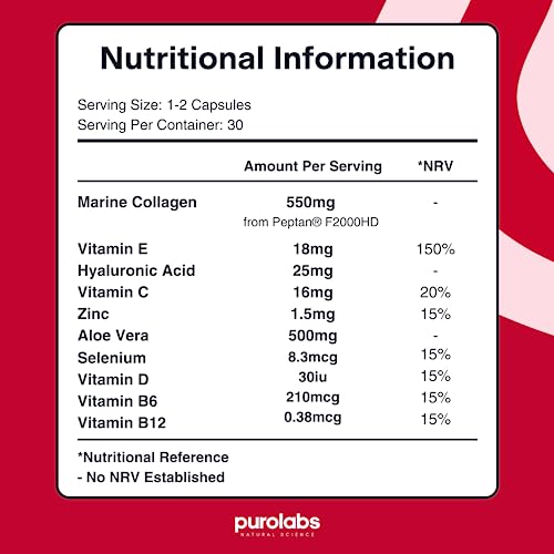 Marine Collagen Complex - Collagen Supplement for Women & Men - with Hyaluronic Acid & Vitamin C - High Strength Purolabs uk supplements