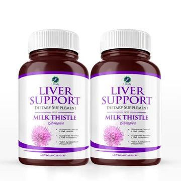 1 Body Liver Support: Twin Pack - 60 Capsules Each - Milk Thistle 1 Body uk supplements