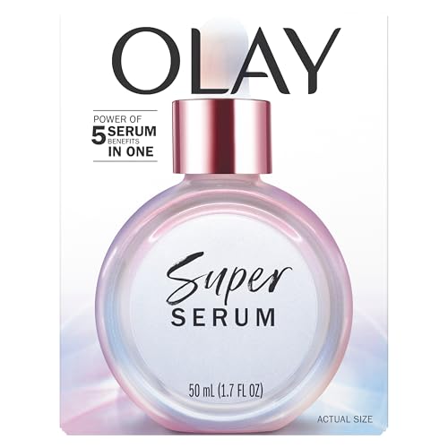 Olay Super Serum - Glow Serum for Face - Activated Niacinamide, Vitamin C & E, Collagen Peptide, AHA - 5-in-1 Benefits - Brightens, Hydrates, Smooths, Firms, Evens Tone, Proactive Anti-Aging, 1.7 Oz Olay uk supplements